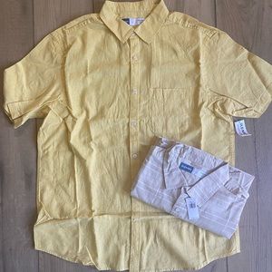 TWO Old Navy Linen blend button downs, NWT
